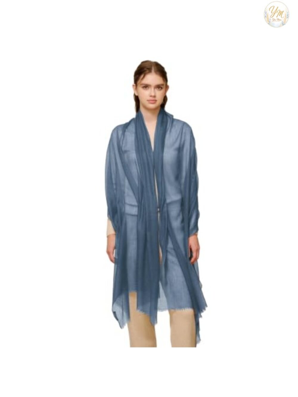100% Cashmere Shawl Wrap, Extra Large 90x40, Lightweight Sheer Scarf, All